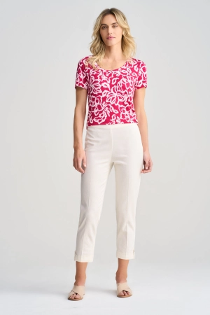 7/8 Tapered Pant with Cuff - Cream