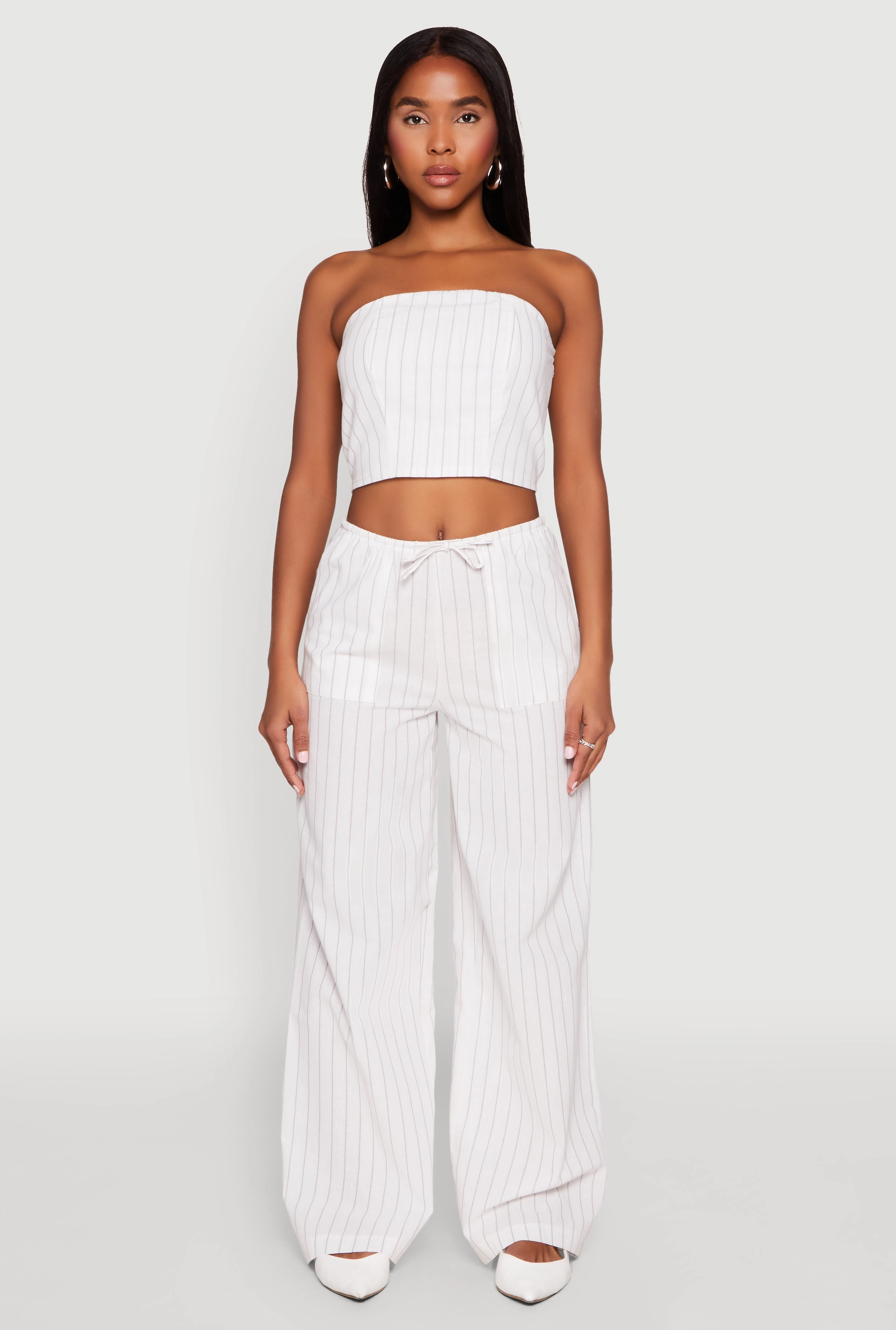 Almost Famous Drawstring Striped Pants