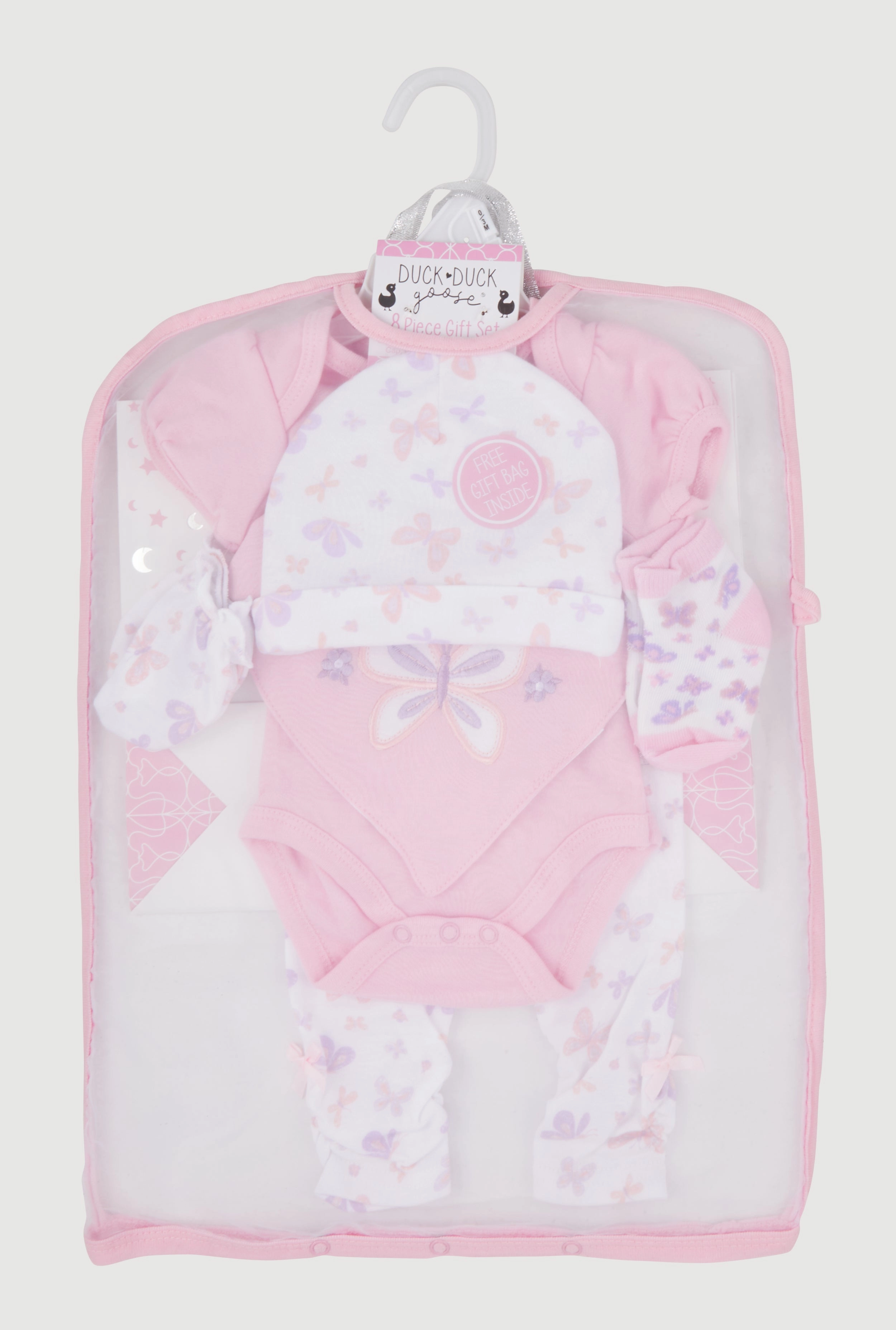 Baby Girls 0-9M Happy and Cute Bodysuit with Ruched Pants and Hat Gift Set