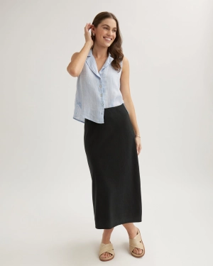 Bias Midi Skirt - Vintage Black