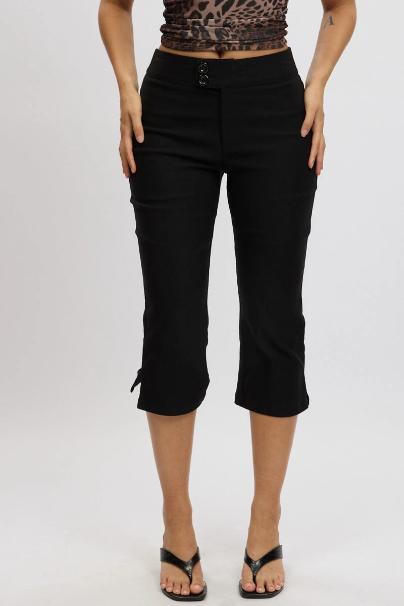 Black Capri Pants Low Rise