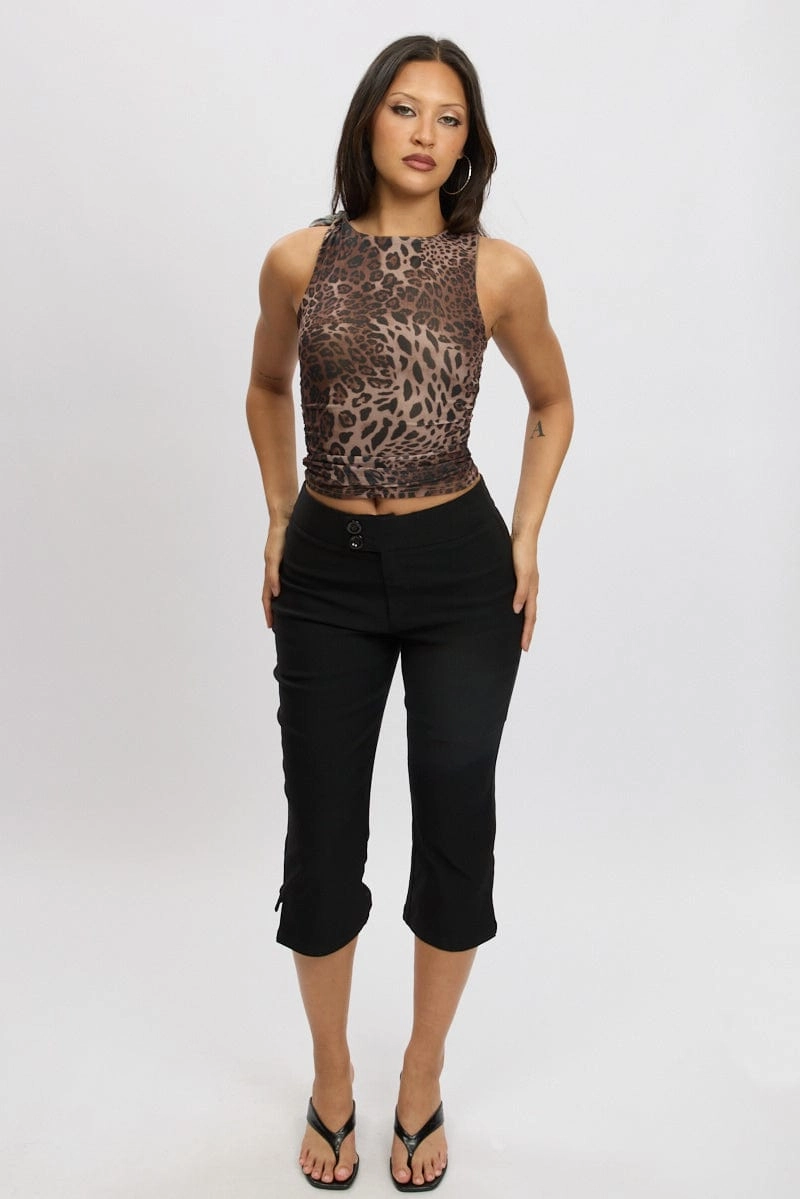 Black Capri Pants Low Rise