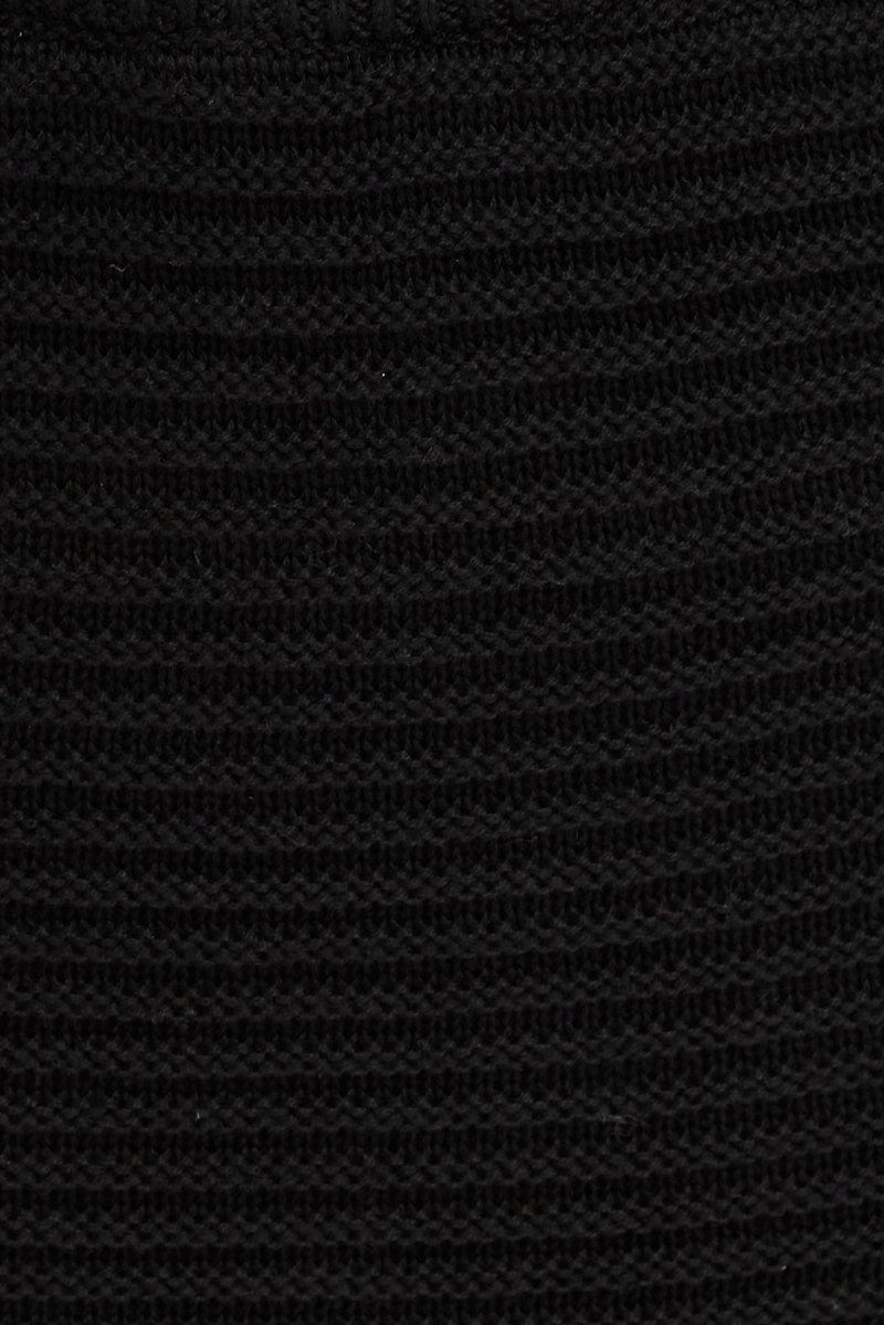 Black Knit Skirt Midi Crochet