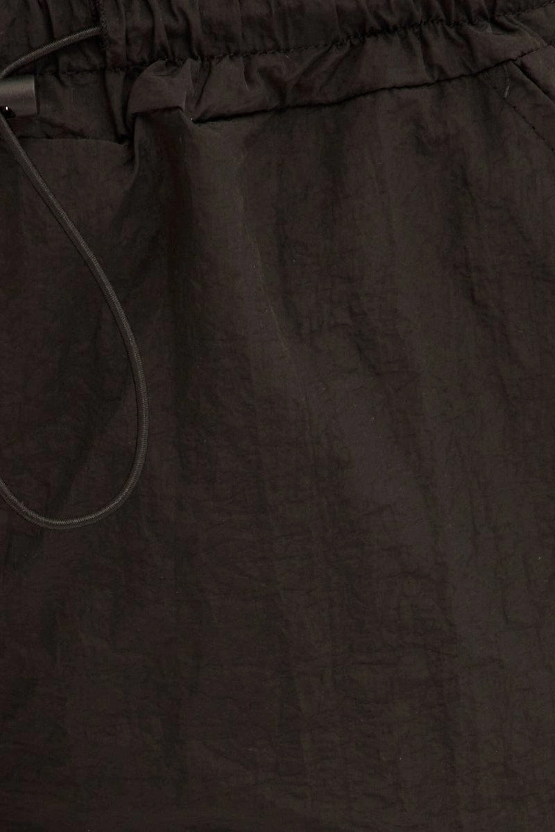 Black Low Rise Cargo Pants