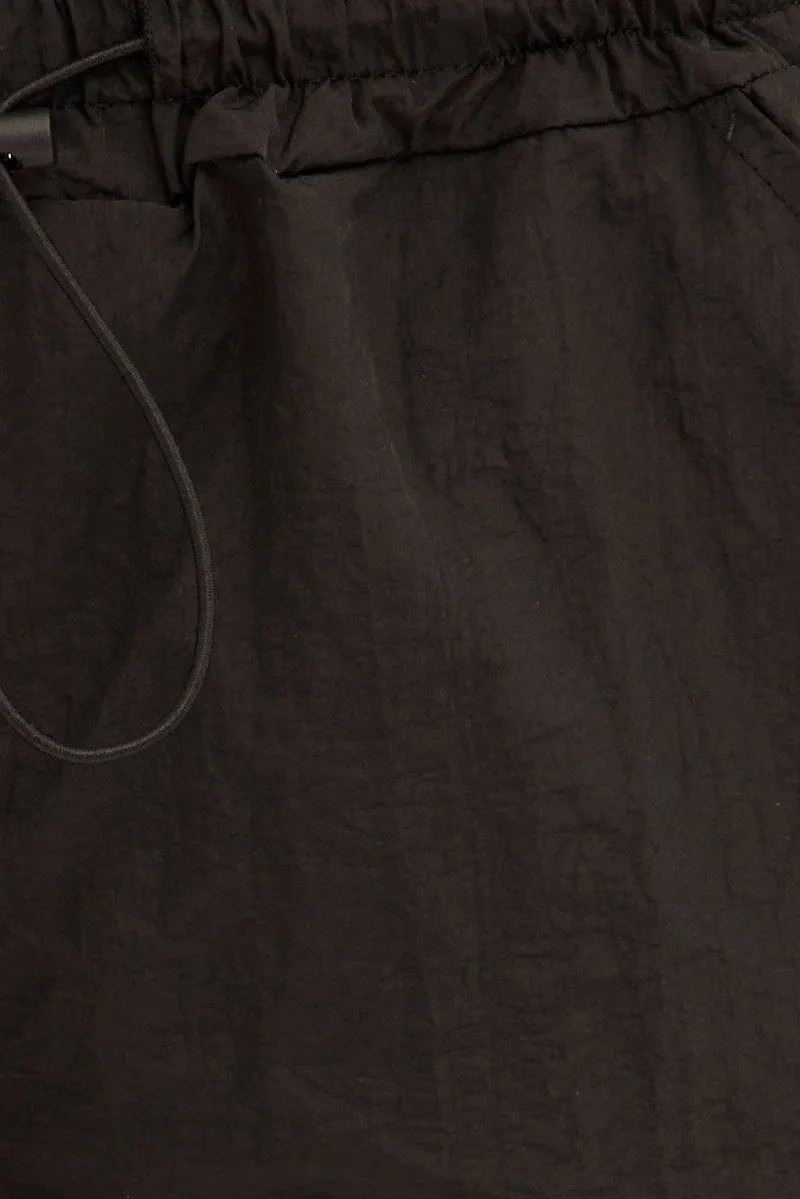 Black Low Rise Cargo Pants