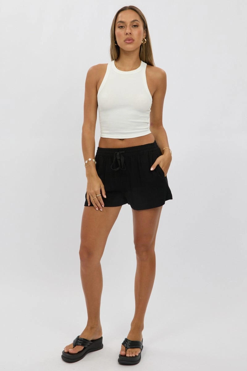 Black Shorts Elasticated Waist