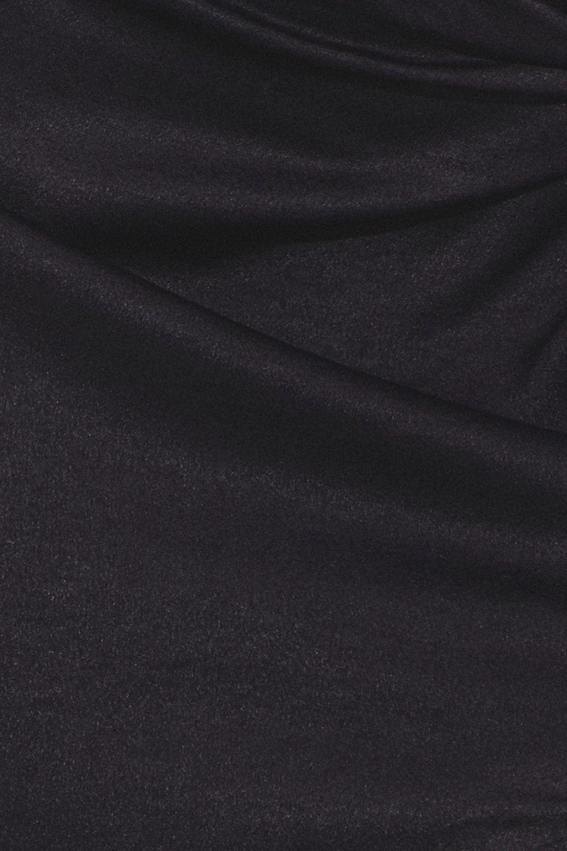Black Twist Midi Skirt