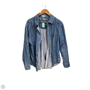 Blouse Long Sleeve By Maurices In Blue Denim, Size: L