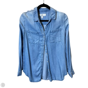 Blouse Long Sleeve By Thread And Supply In Blue Denim, Size: S