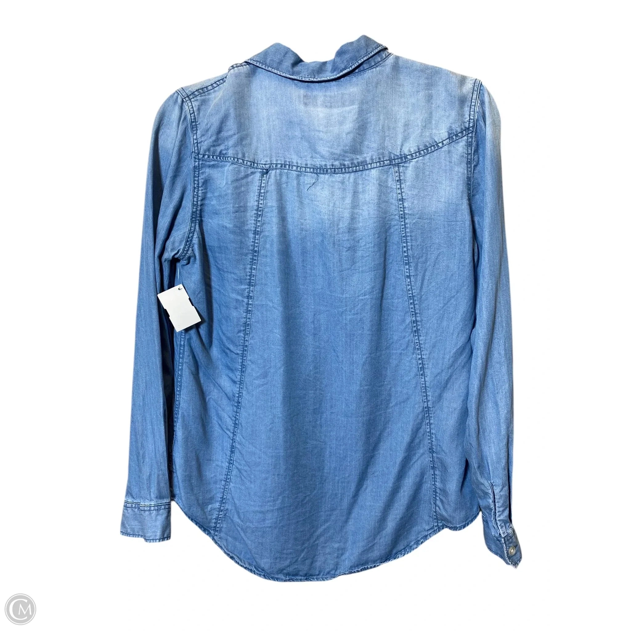 Blouse Long Sleeve By Thread And Supply In Blue Denim, Size: S