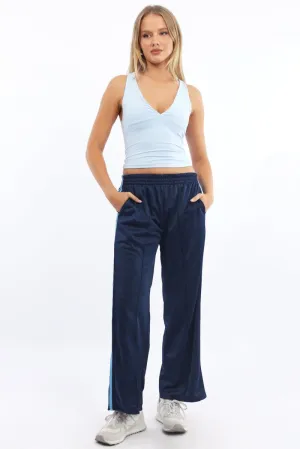 Blue Track Pants Side Stripe