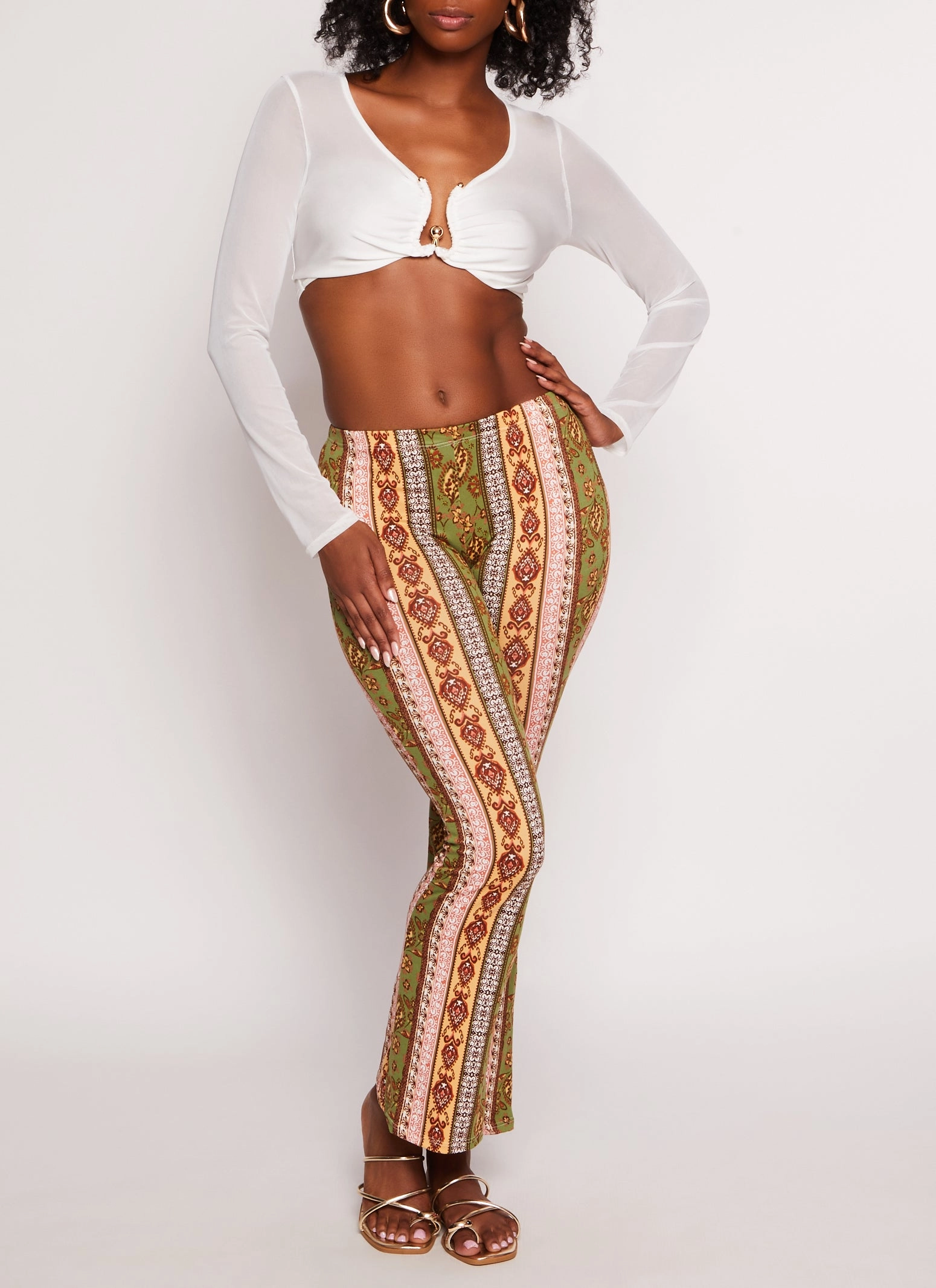 Border Boho Print Pants