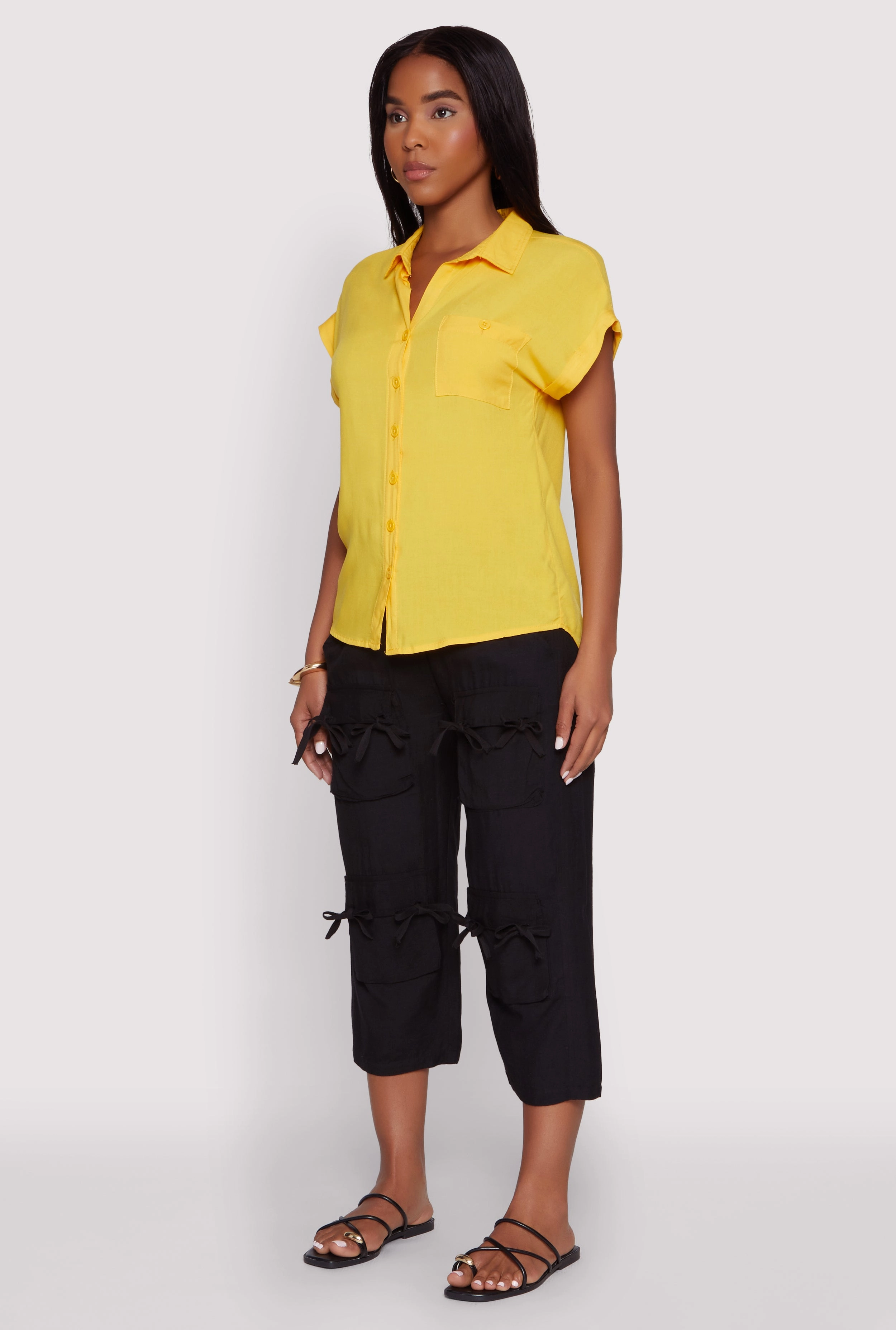 Bow Cargo Pocket Capri Pants