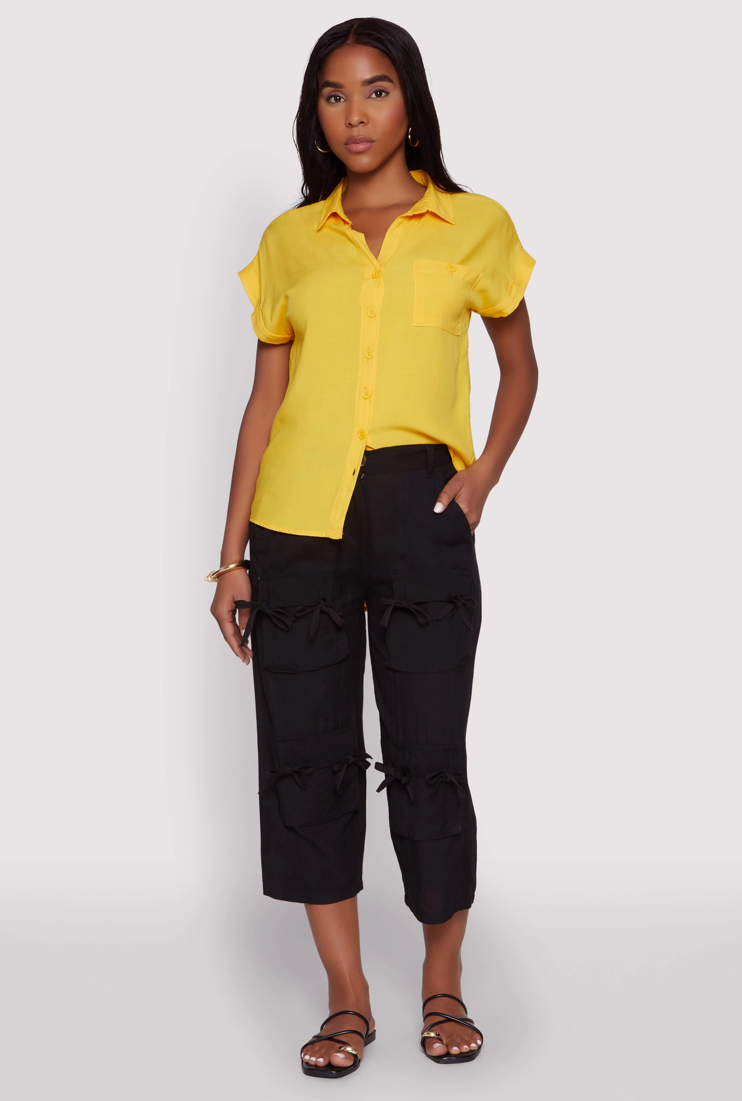 Bow Cargo Pocket Capri Pants