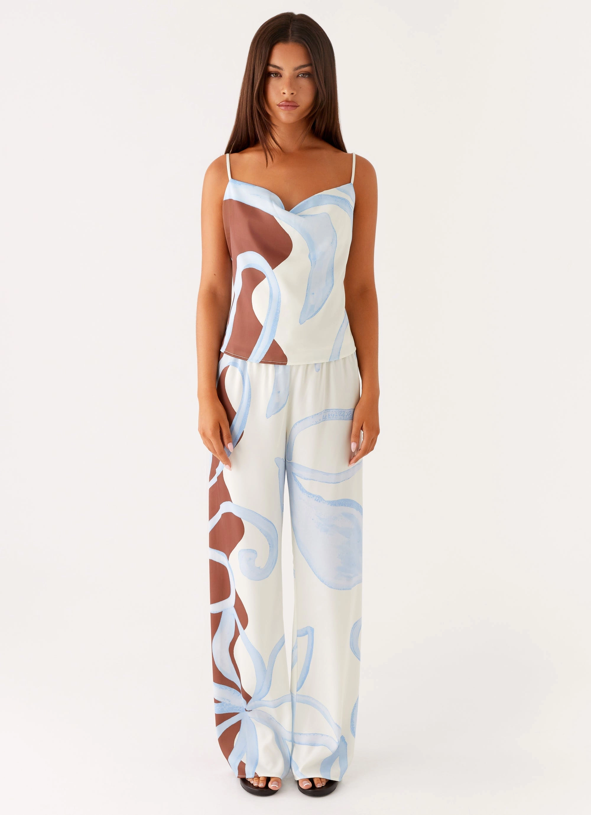 Deacon Low Rise Pants - Bloom Wave Print