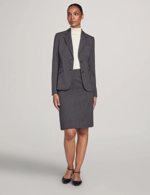 Executive Collection Pinstripe Two Button Jacket With Pant and Skirt- Sale