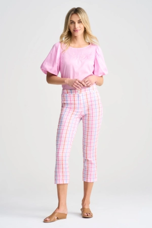 Gingham Capri Pant - Pastel Check