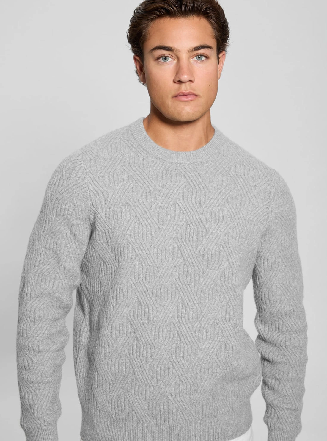 Grey Lattice Wesley Knit Jumper