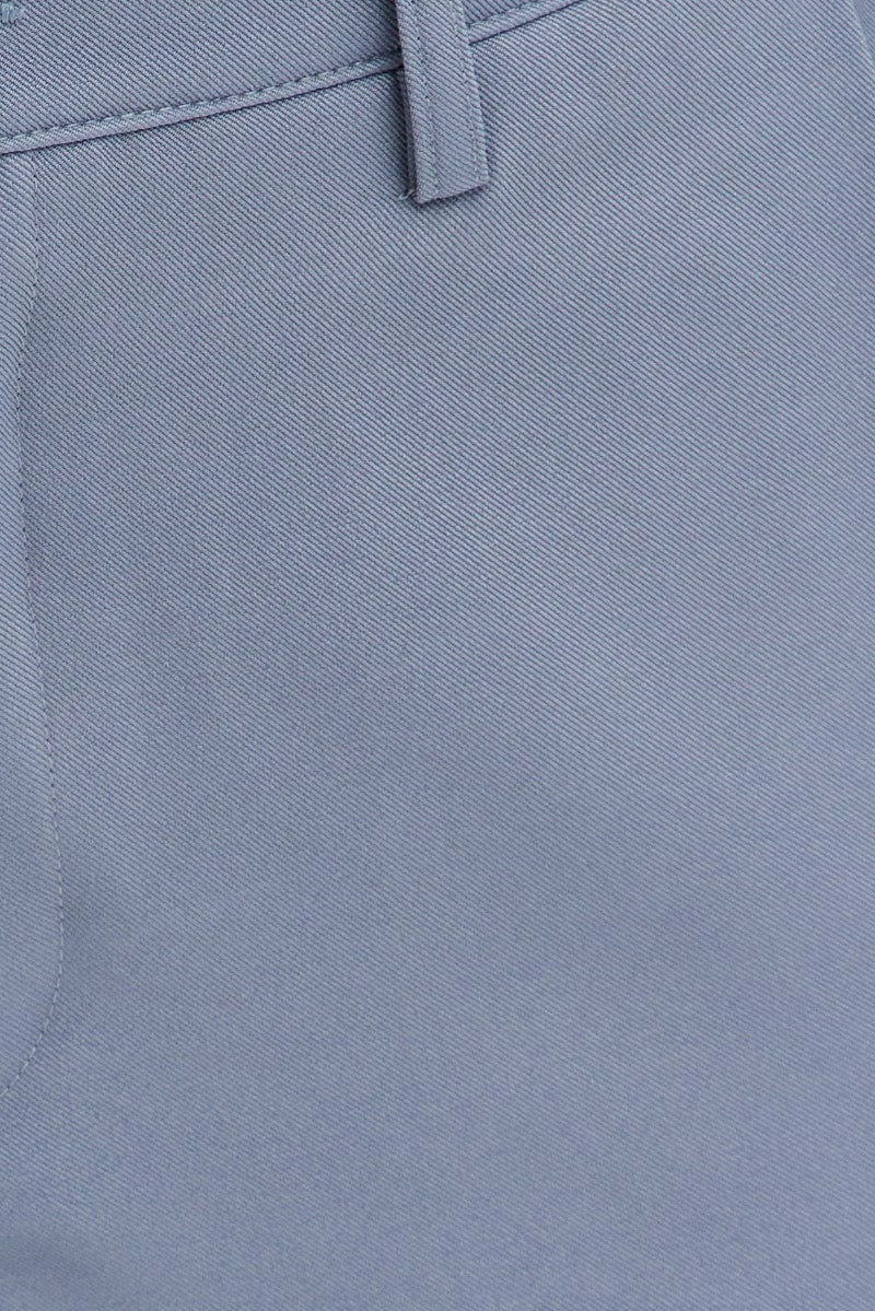 Grey Wide Leg Pants Cargo Pockets