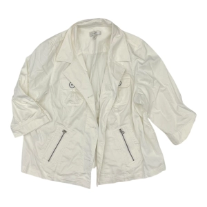 Jacket Denim By Cj Banks In White, Size:2X