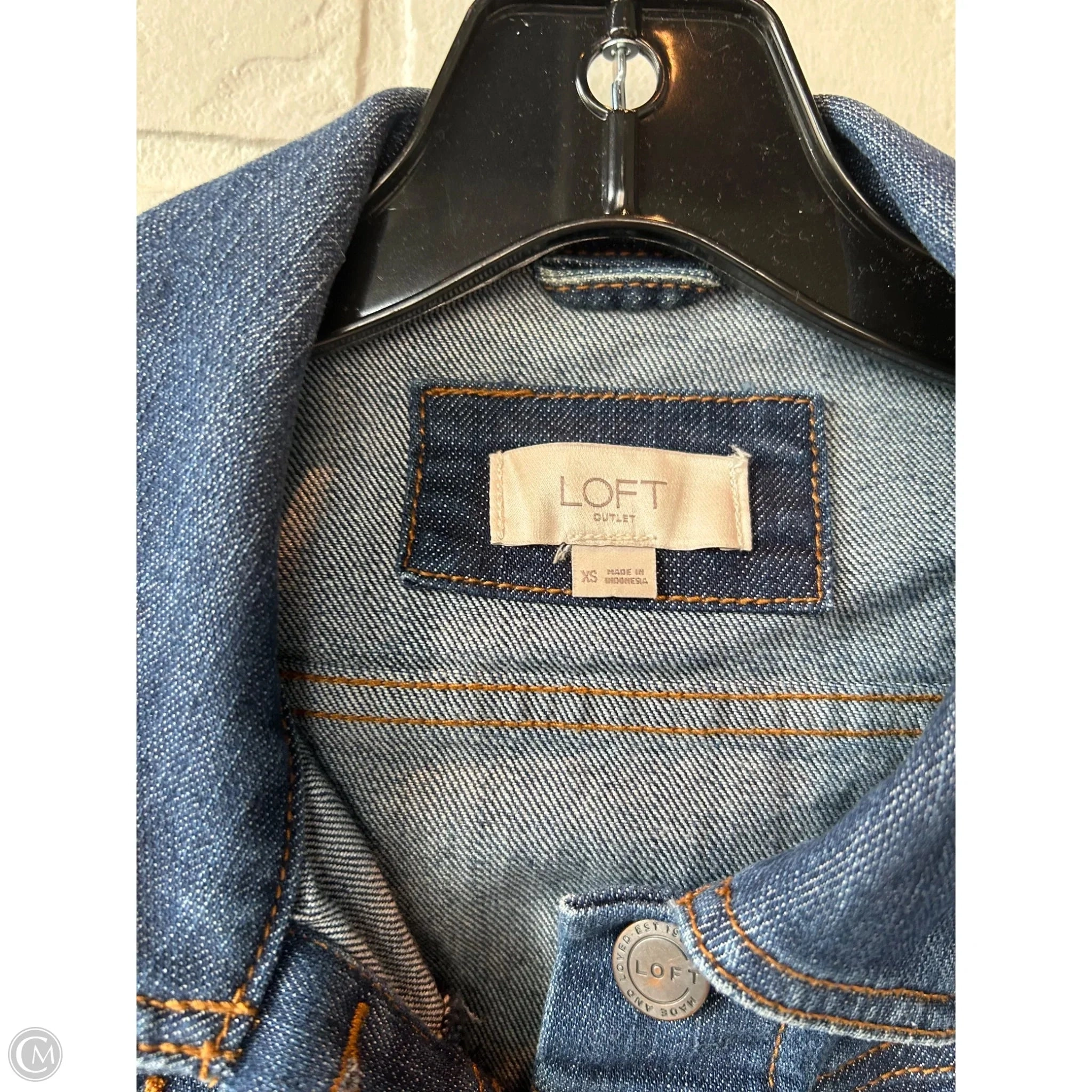 Jacket Denim By Loft In Blue Denim, Size: Xs