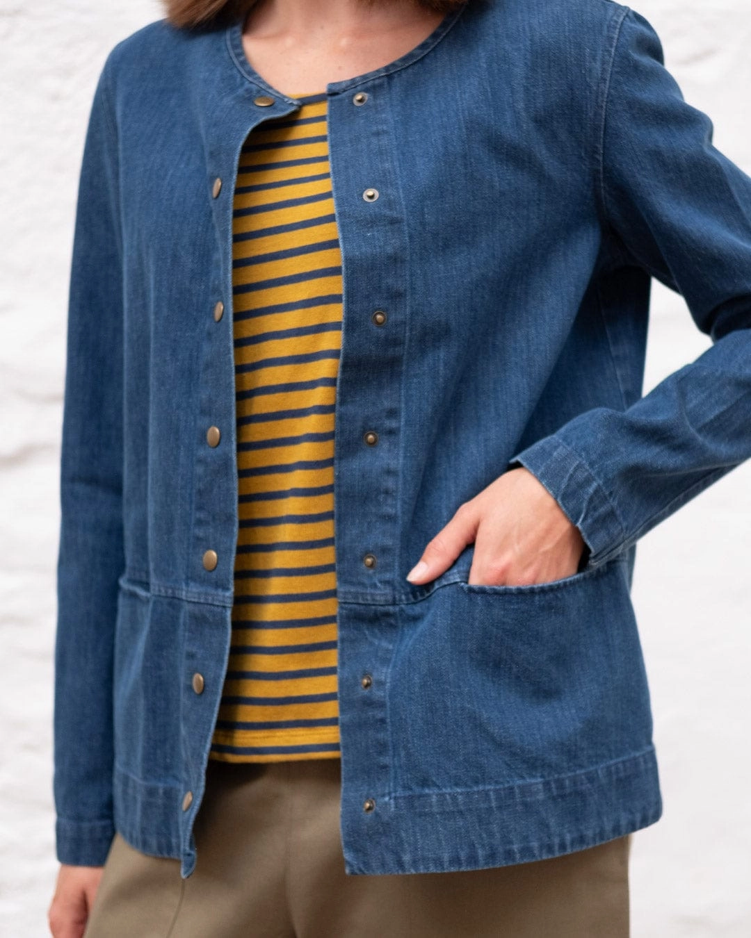 June Cotton Soft Structured Jacket | Denim