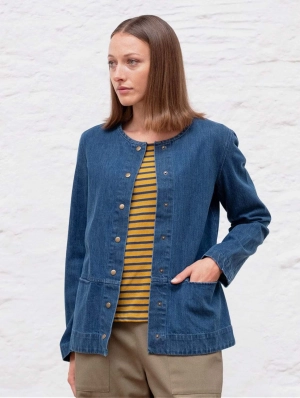 June Cotton Soft Structured Jacket | Denim