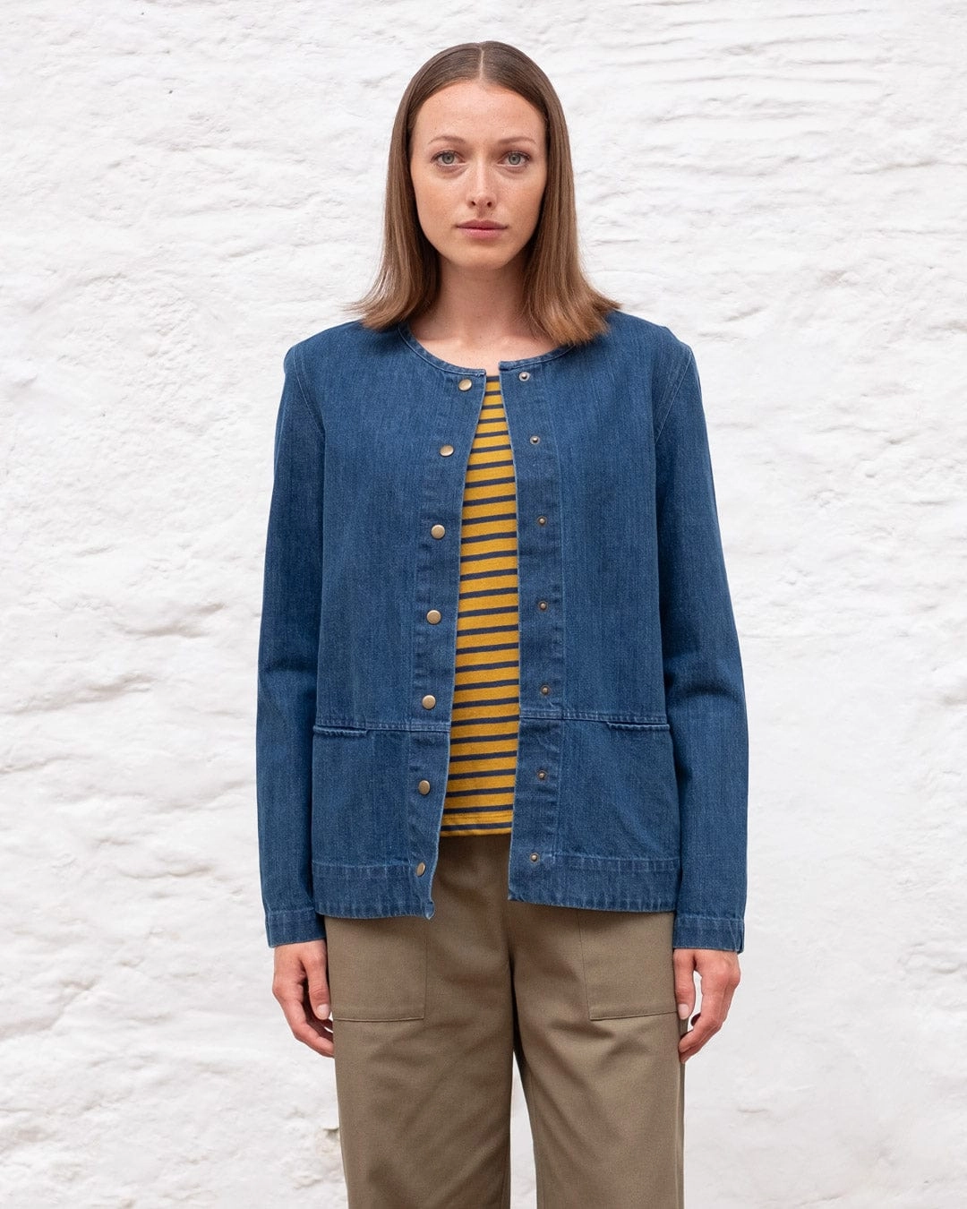 June Cotton Soft Structured Jacket | Denim