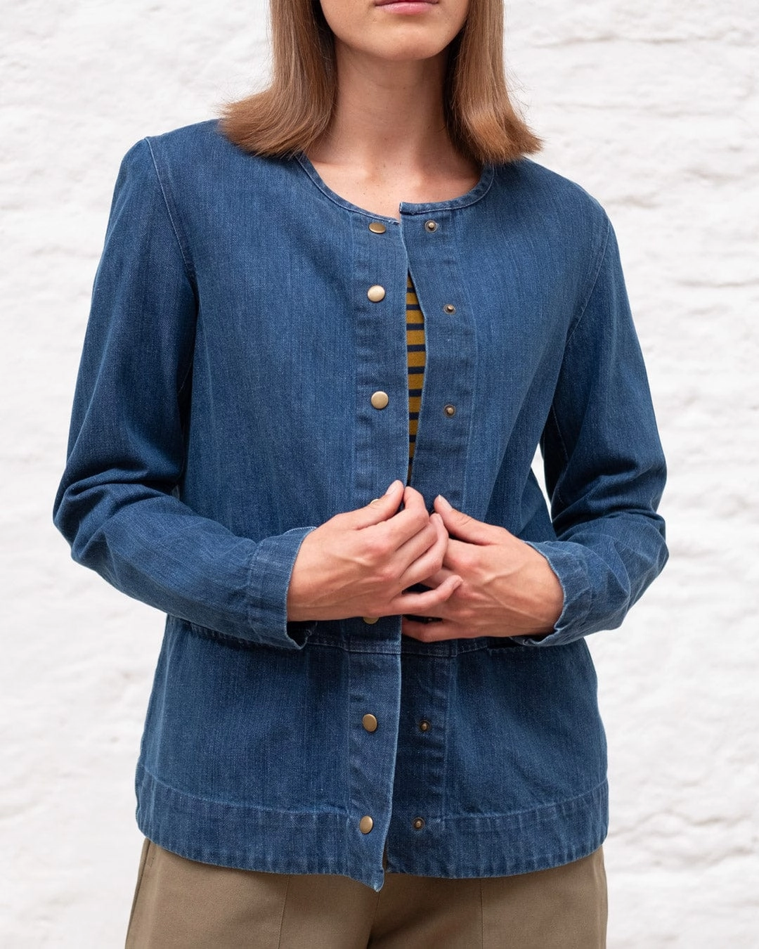 June Cotton Soft Structured Jacket | Denim