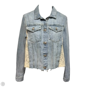 Lace Cutout Jacket Denim By Free People In Blue Denim, Size: Xs