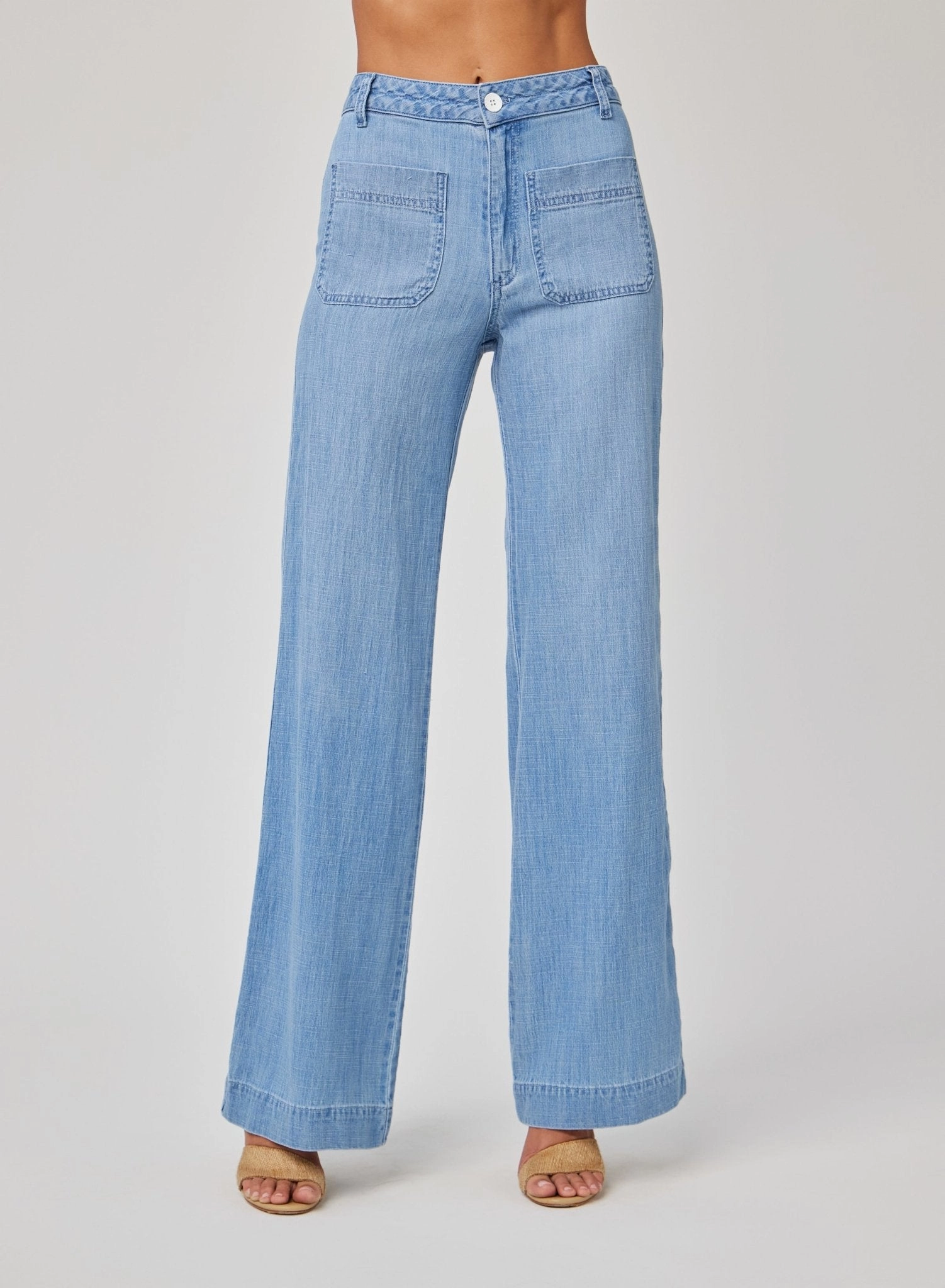 Lola Two Pocket Wide Leg - Sea Breeze Wash