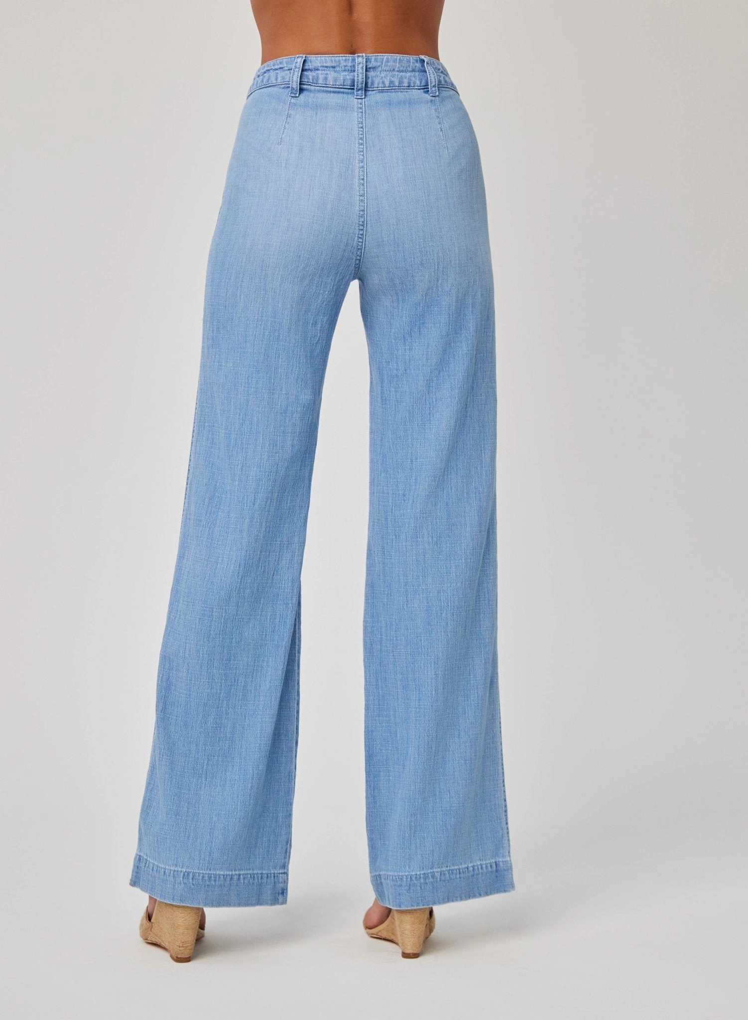 Lola Two Pocket Wide Leg - Sea Breeze Wash