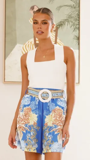 Lue Shorts - Blue/White Print