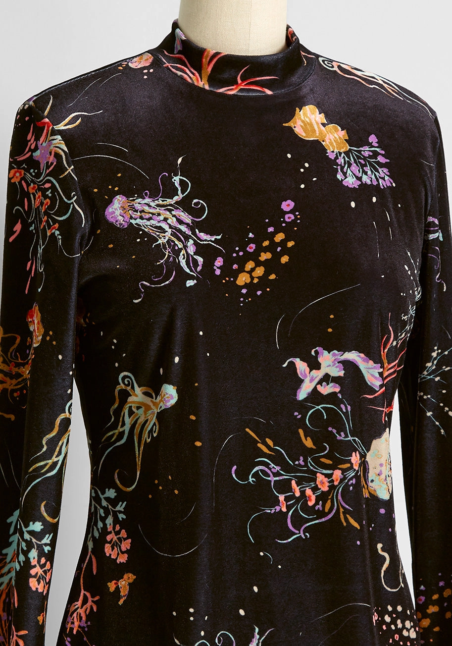 Lusting For The Limelight Velvet Mock Neck Top