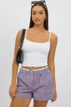 Multi Check Boxer Shorts Elasticated Waist