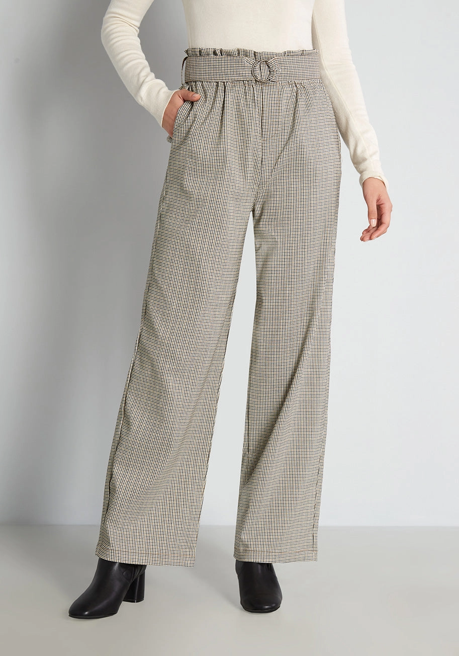Plaid to Be Here Wide-Leg Pants