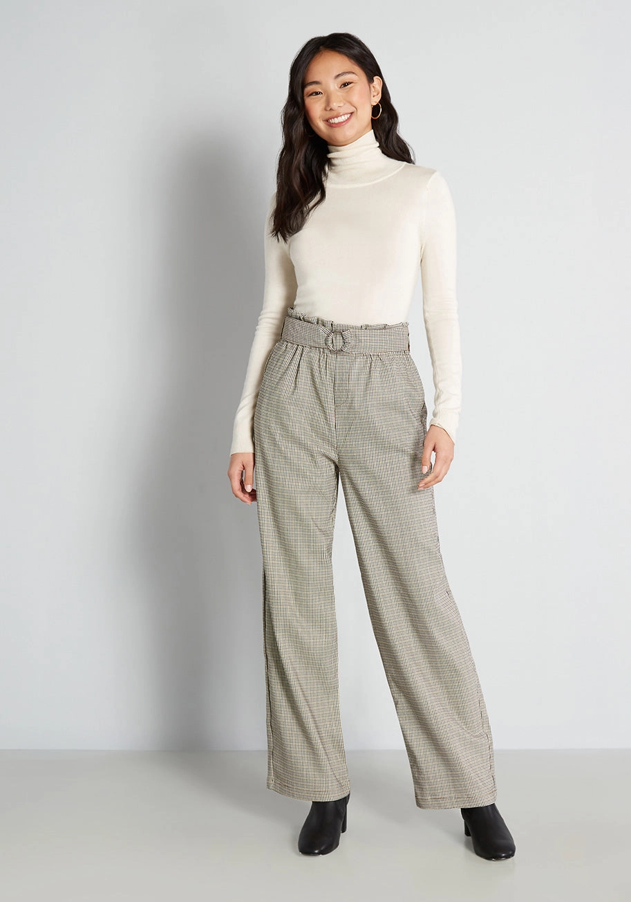 Plaid to Be Here Wide-Leg Pants