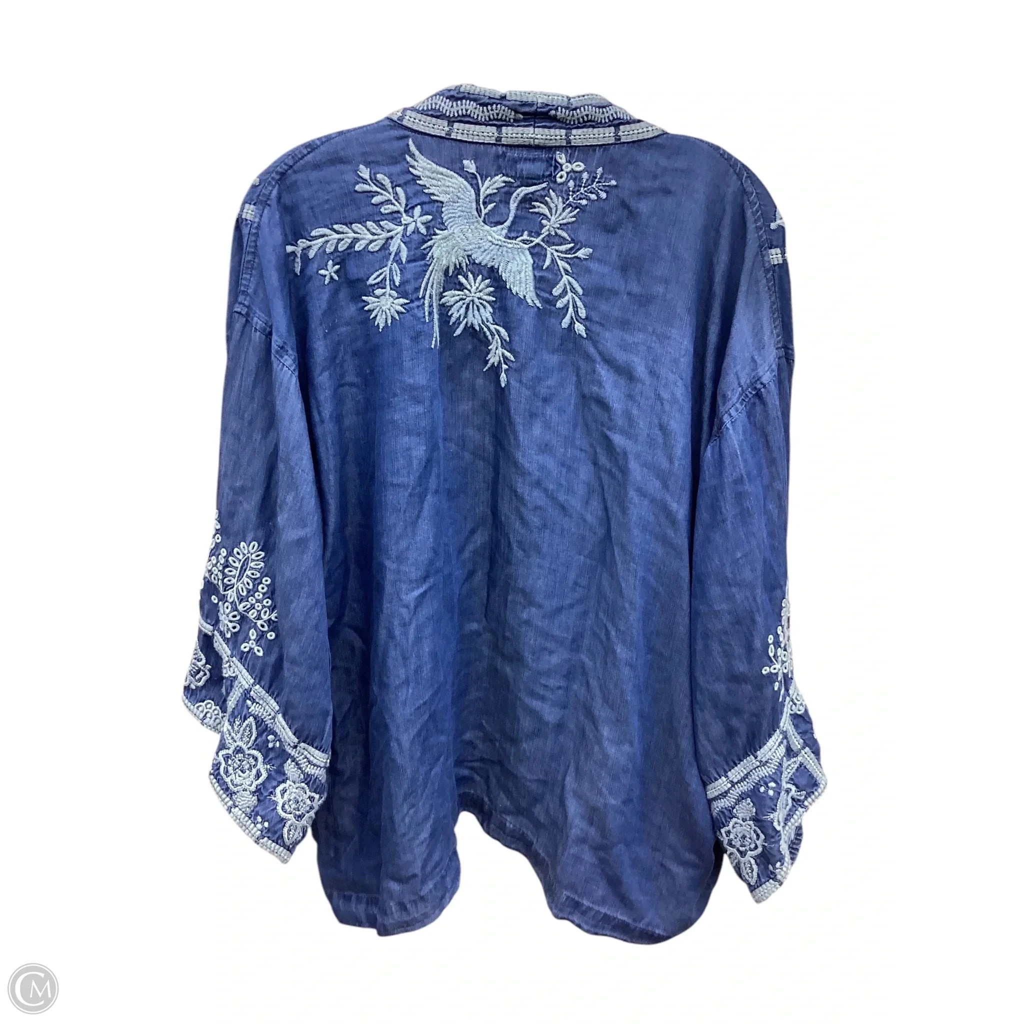 Shawl By Johnny Was In Blue Denim, Size: L