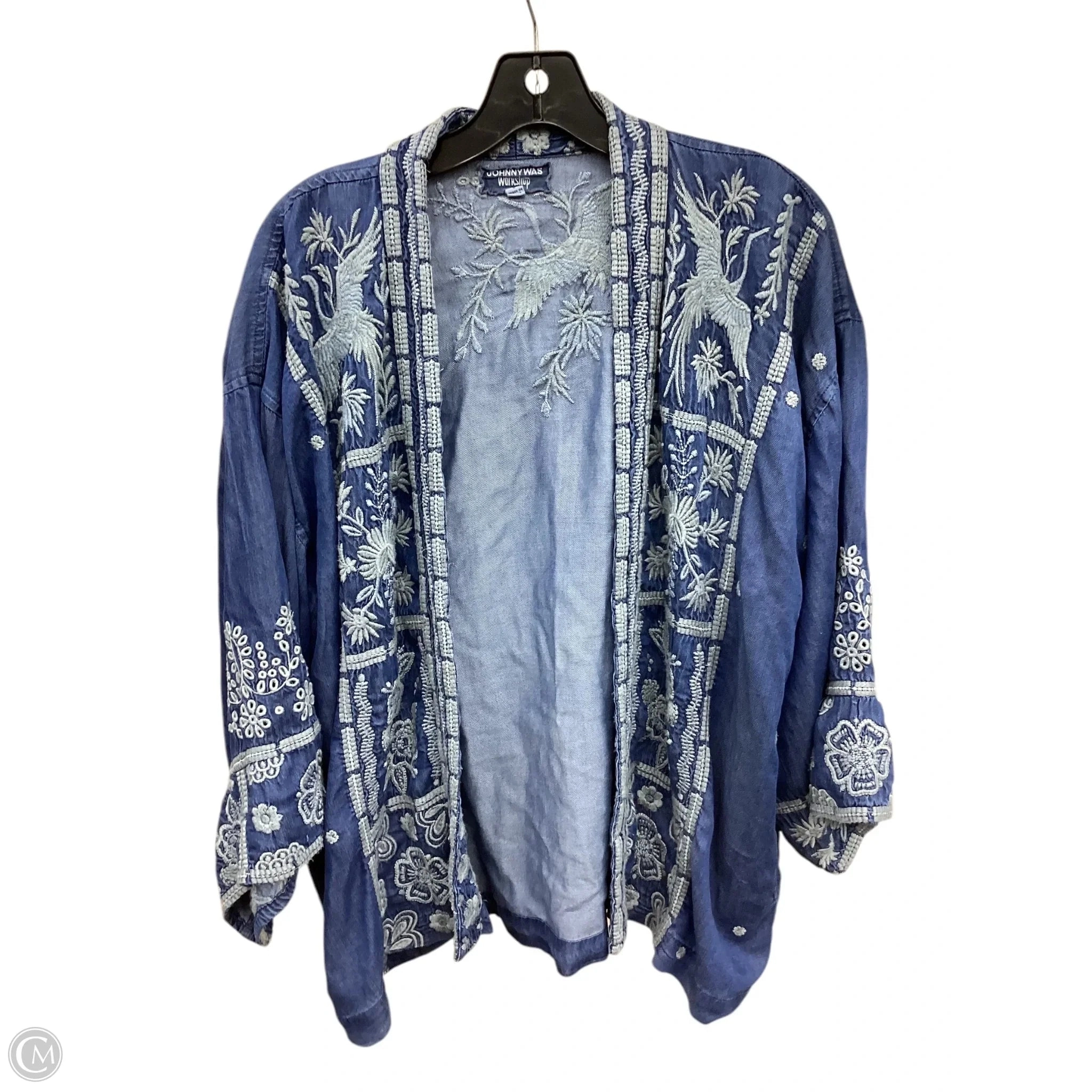 Shawl By Johnny Was In Blue Denim, Size: L