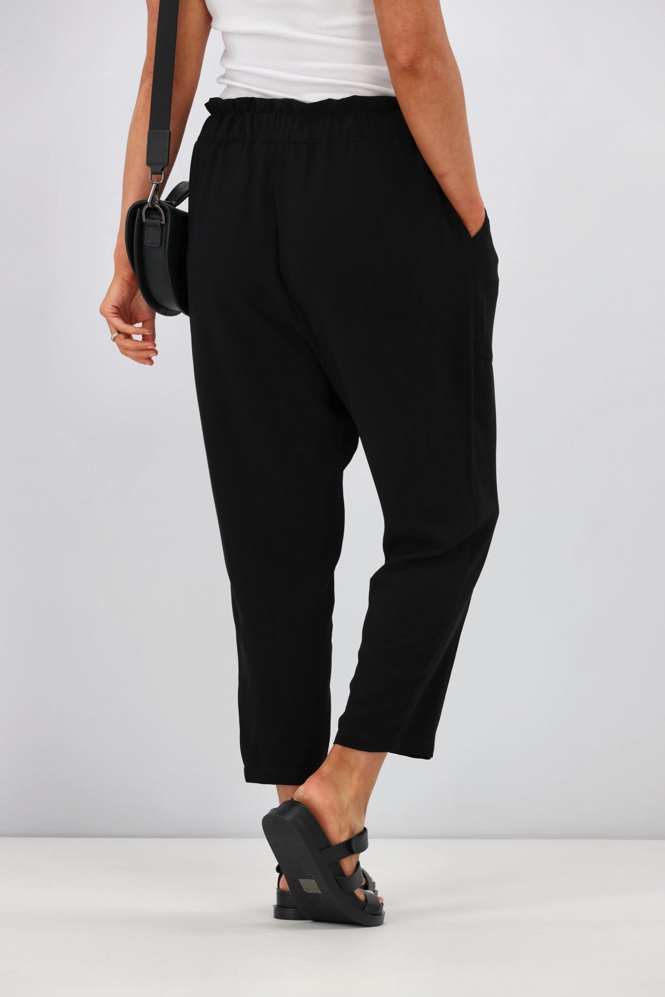 Shine On Label Geneva Tie Front Pant Black