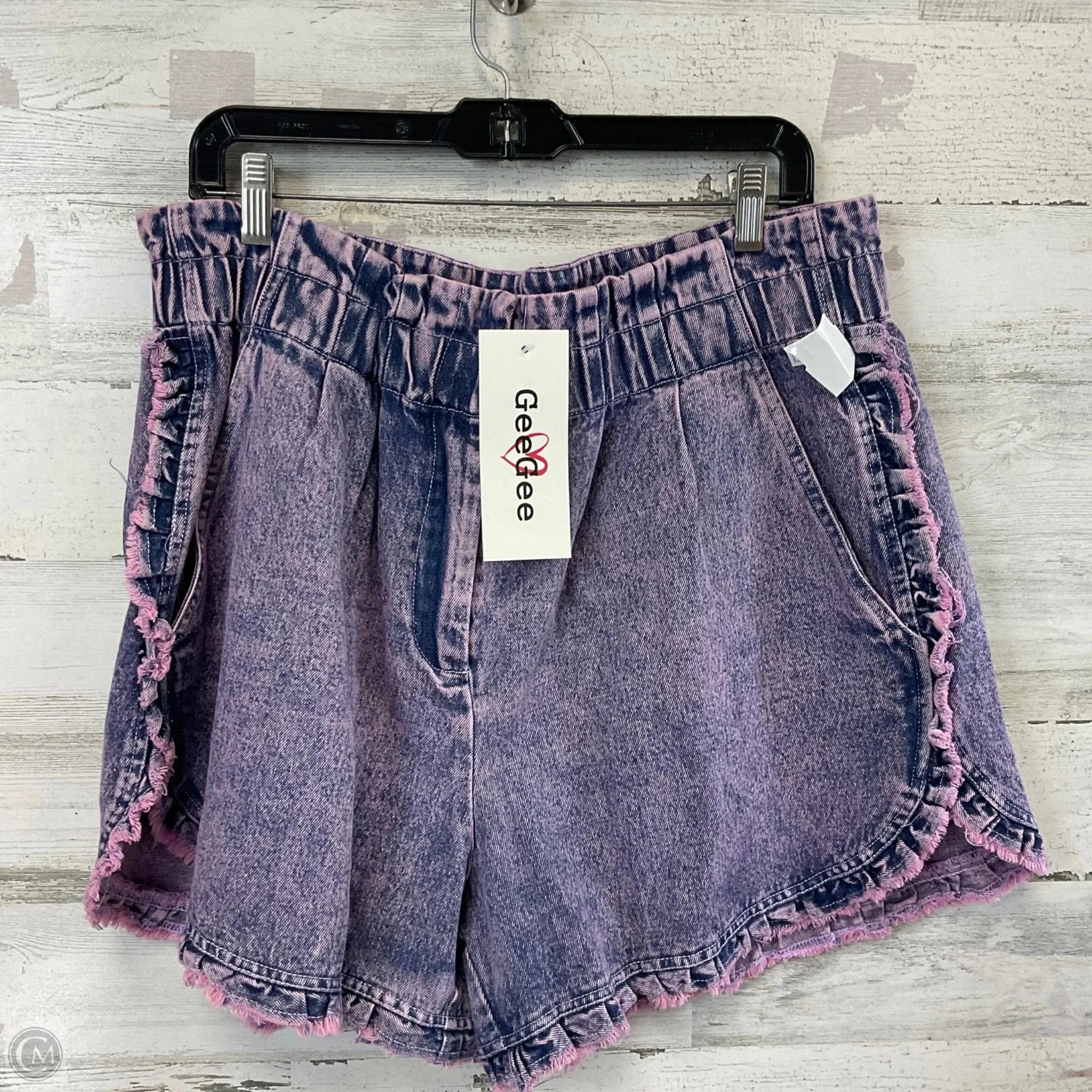 Shorts By GEEGEE In Pink Denim, Size: 2x
