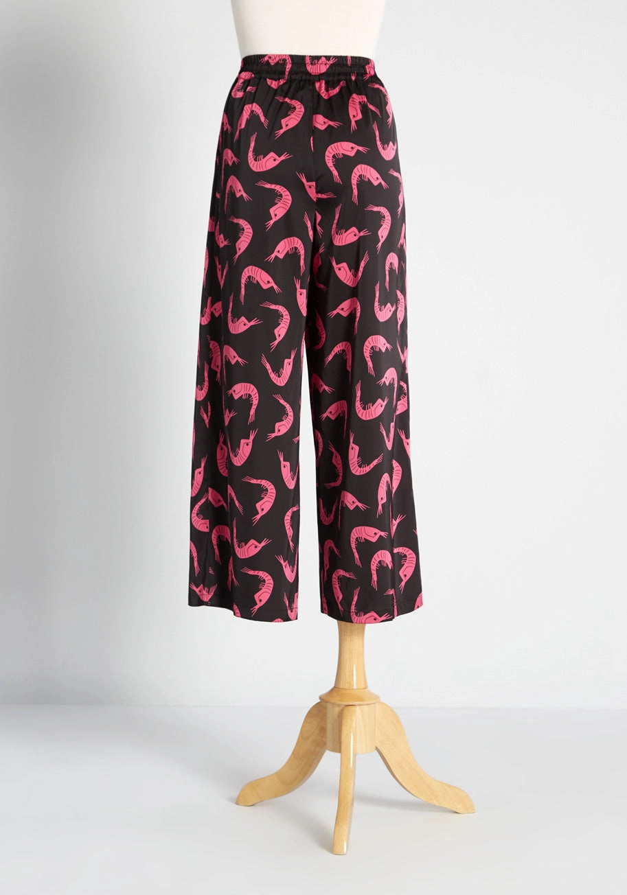 Shrimply The Best Cropped Wide-Leg Pants