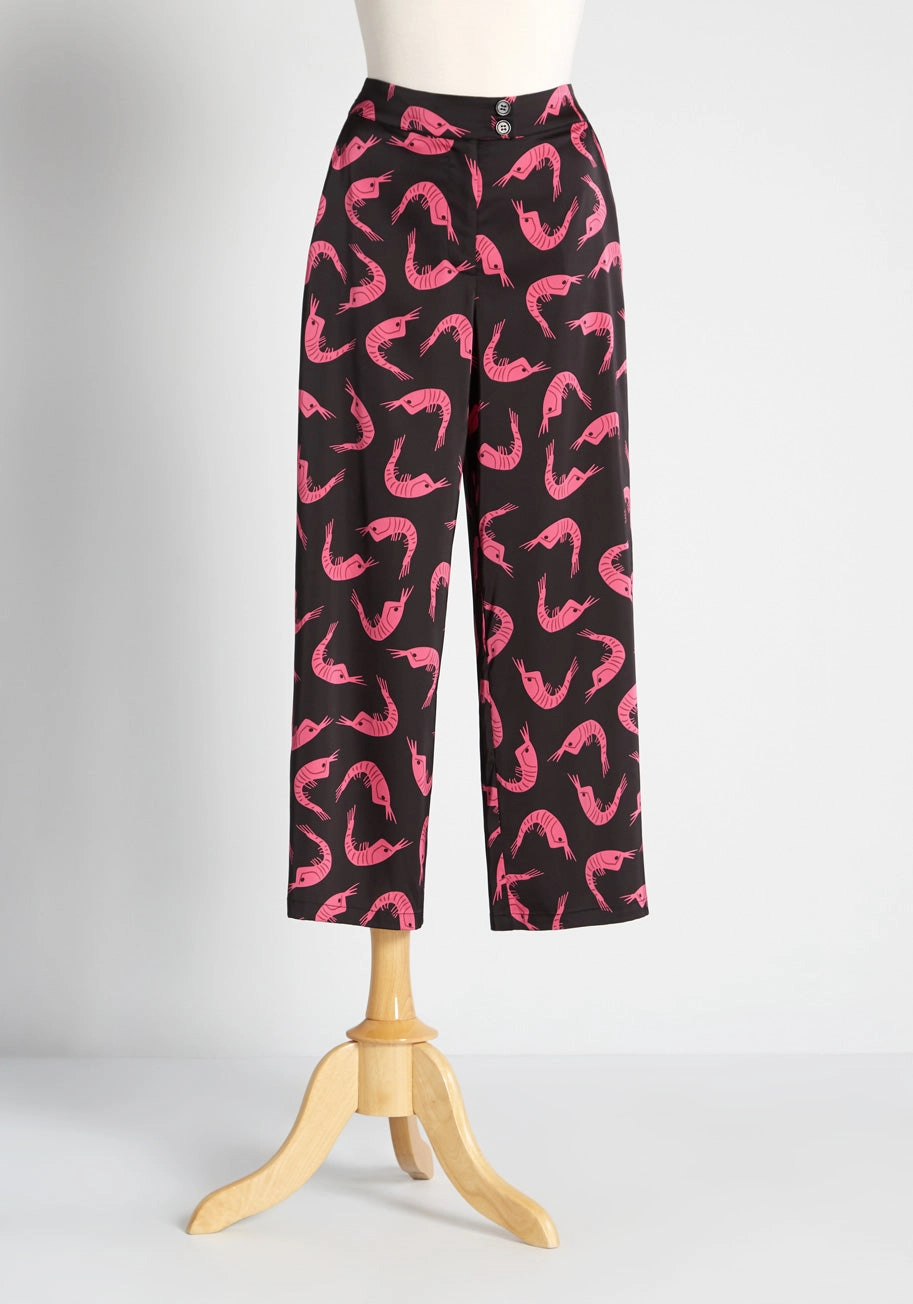Shrimply The Best Cropped Wide-Leg Pants