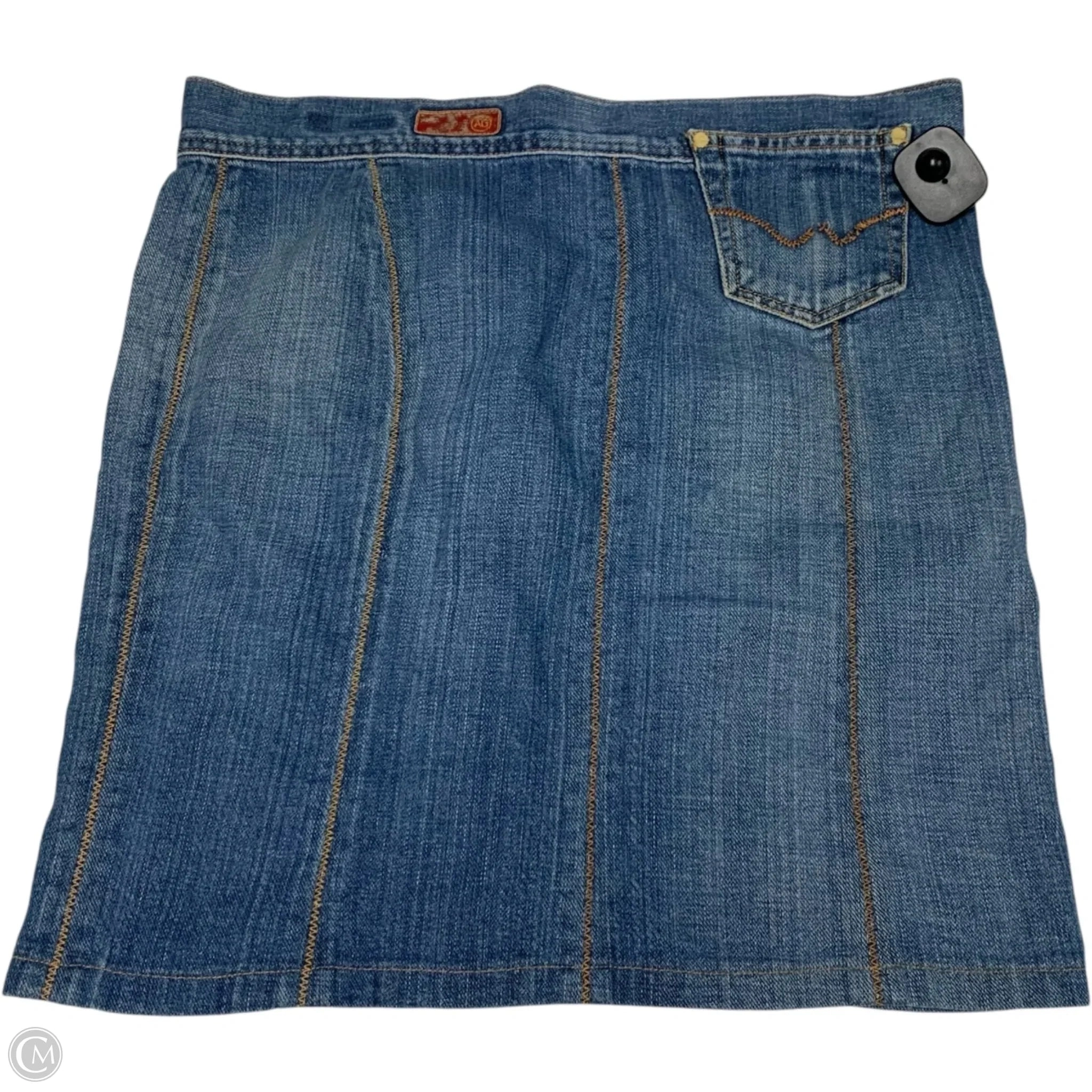 Skirt Designer By Adriano Goldschmied In Blue Denim, Size: M