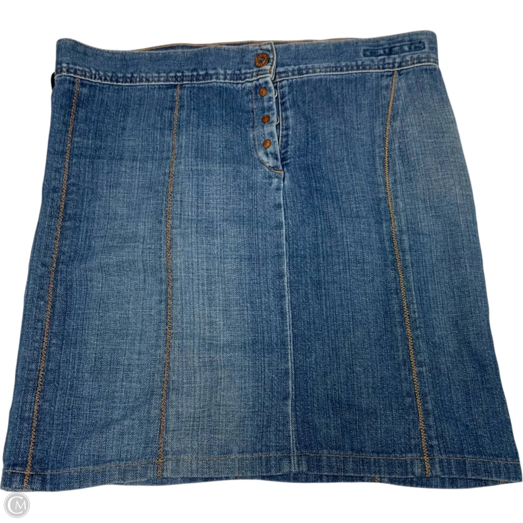 Skirt Designer By Adriano Goldschmied In Blue Denim, Size: M