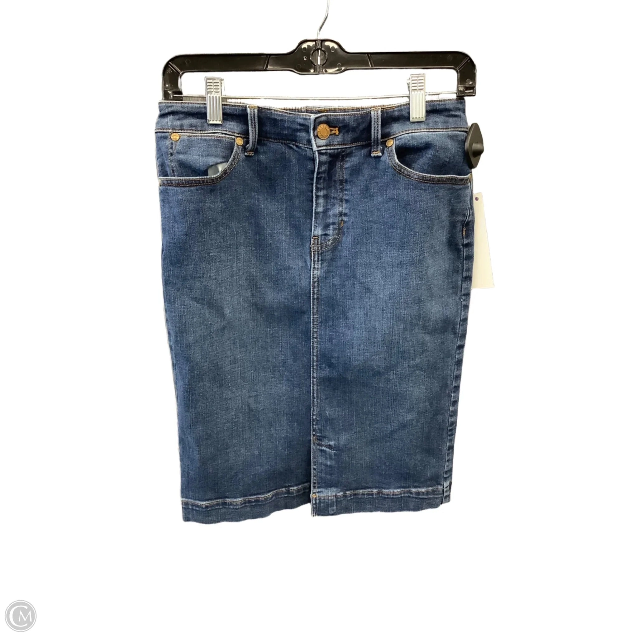 Skirt Midi By Talbots In Blue Denim, Size: 2p