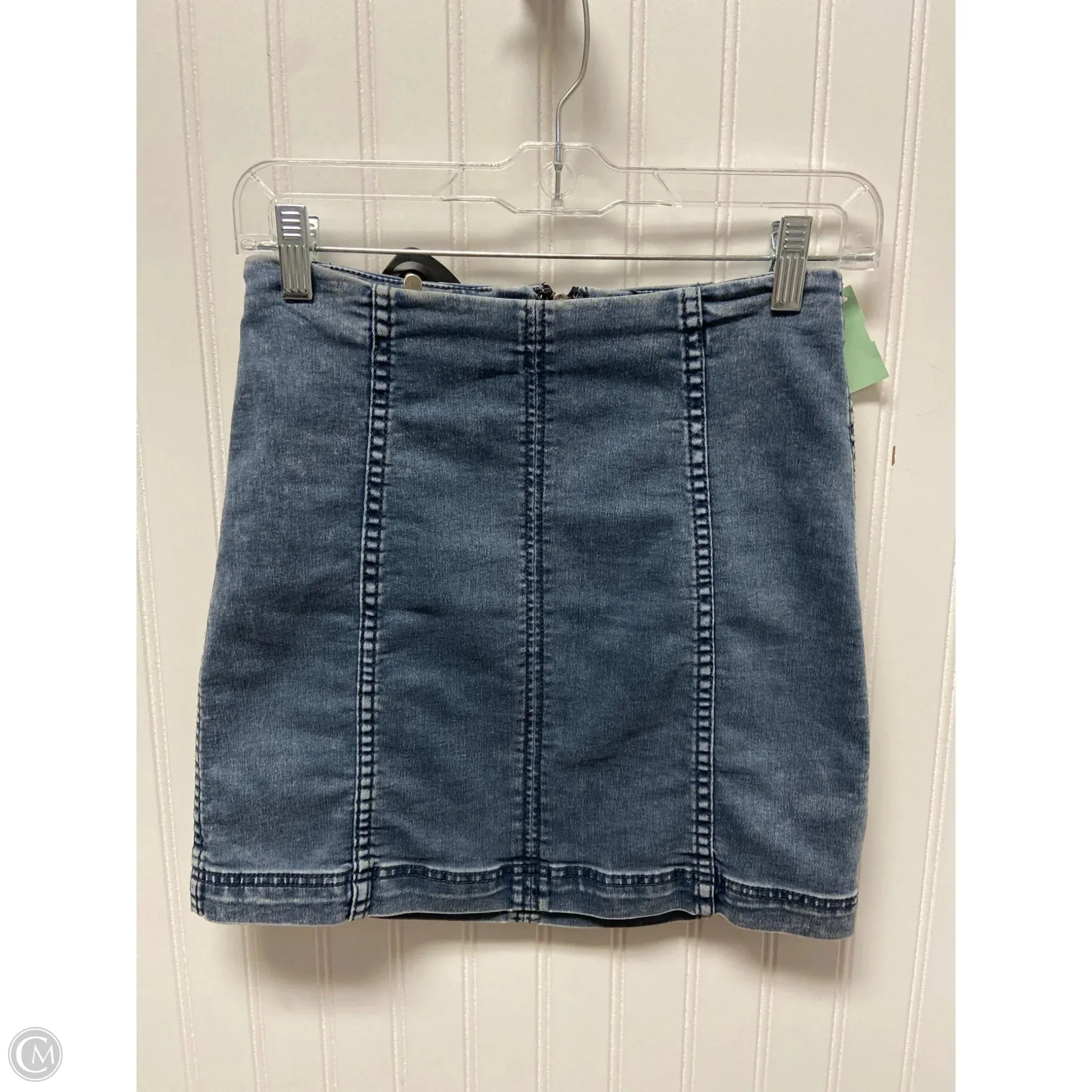 Skirt Mini & Short By Free People In Blue Denim, Size: 4