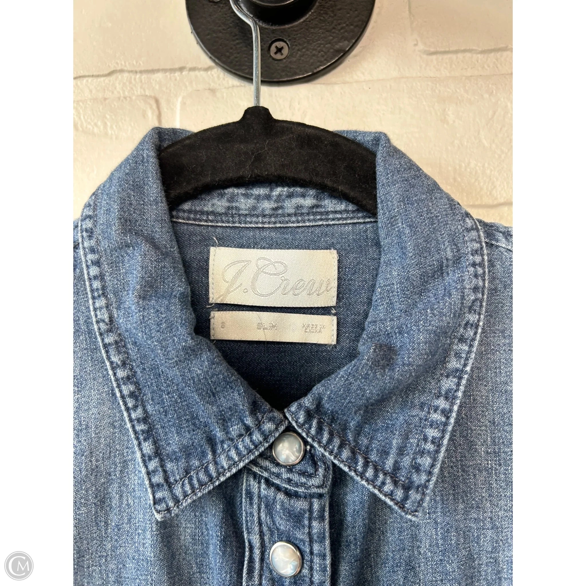 Top Long Sleeve By J. Crew In Blue Denim, Size: S