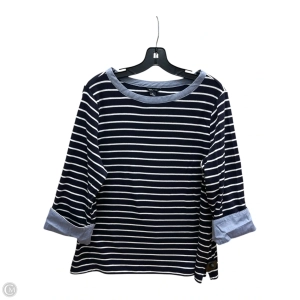 Top Long Sleeve By Nautica In Blue & White, Size: Xl