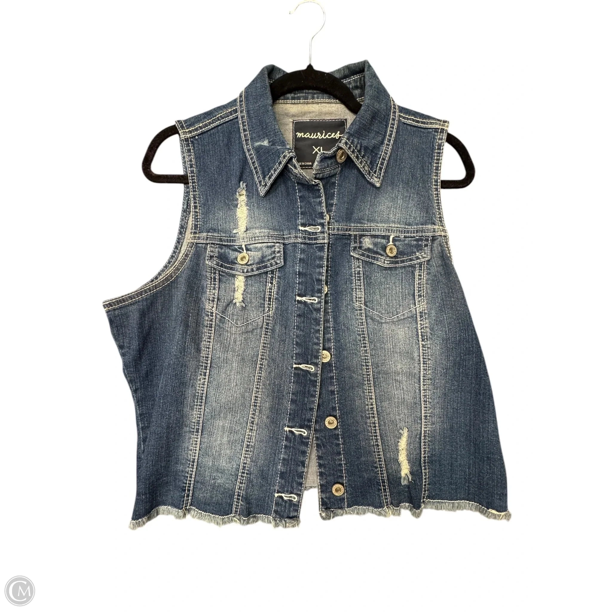 Vest Other By Maurices In Blue Denim, Size: Xl